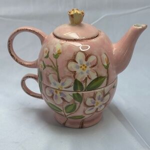 Mesa International Individual Teapot Set Including Lid and Cup Stackable